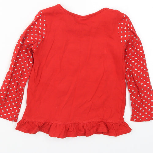 George Girls Red   Basic T-Shirt Size 4-5 Years  - Peppa Pig