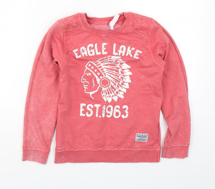 Minoti Boys Pink   Pullover Sweatshirt Size 7-8 Years  - Eagle Lake