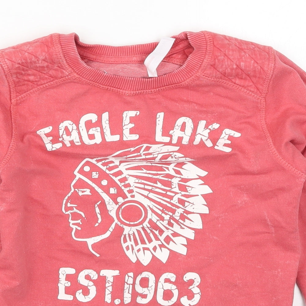 Minoti Boys Pink   Pullover Sweatshirt Size 7-8 Years  - Eagle Lake
