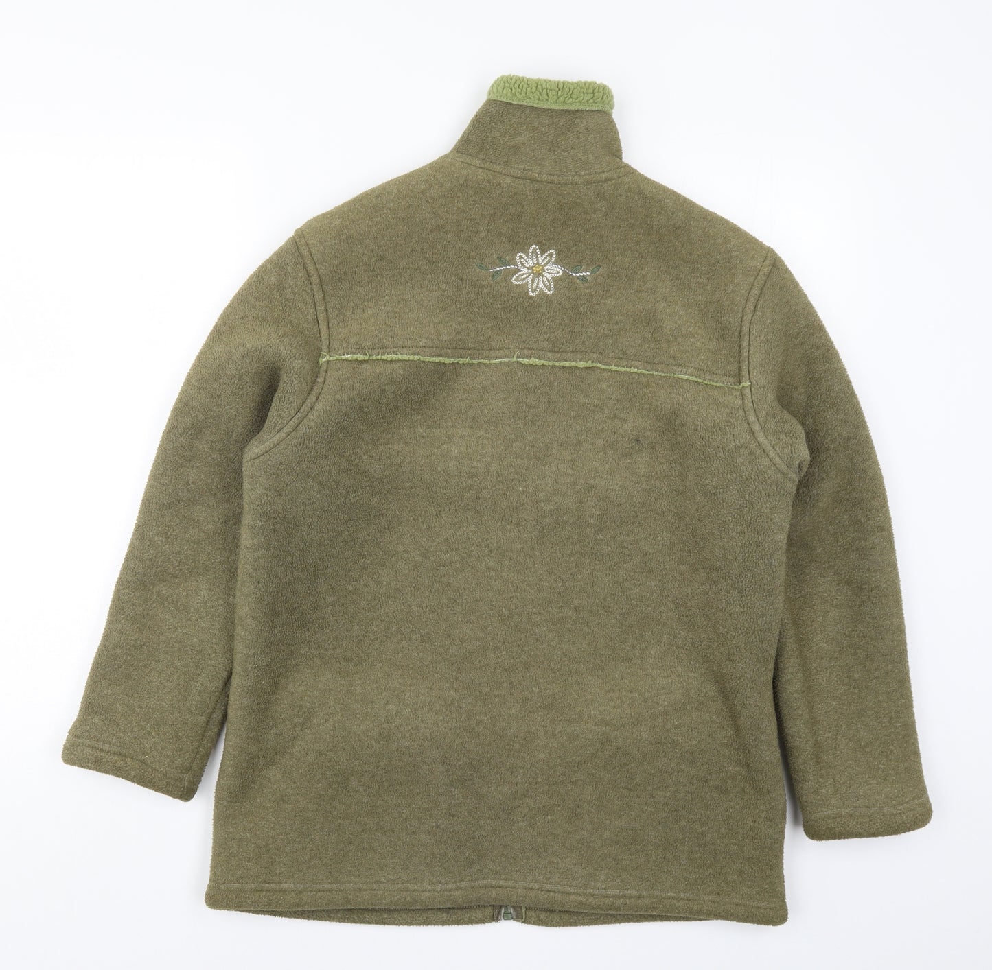 Landhaus Womens Green Floral Fleece Jacket  Size 10