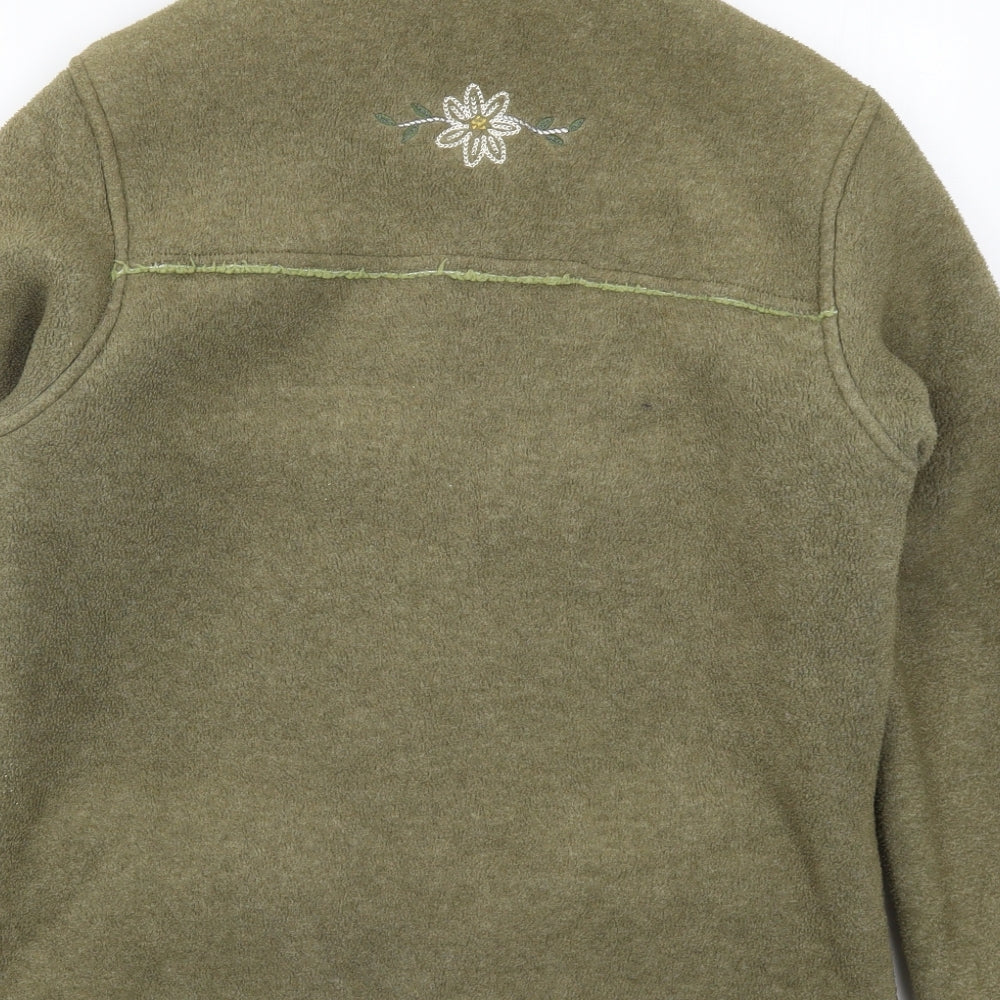 Landhaus Womens Green Floral Fleece Jacket  Size 10