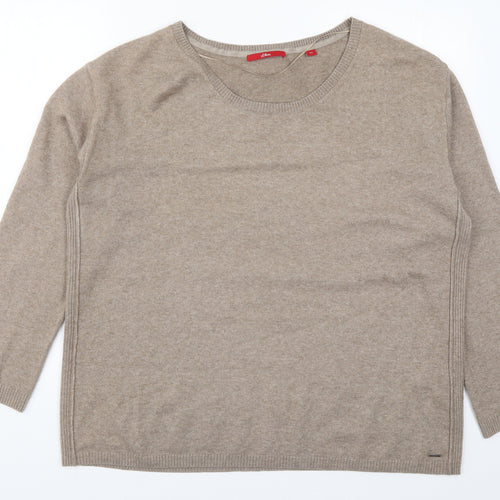 S Oliver Womens Beige  Knit Pullover Jumper Size 16