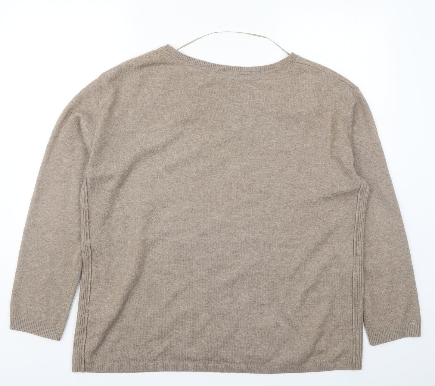 S Oliver Womens Beige  Knit Pullover Jumper Size 16