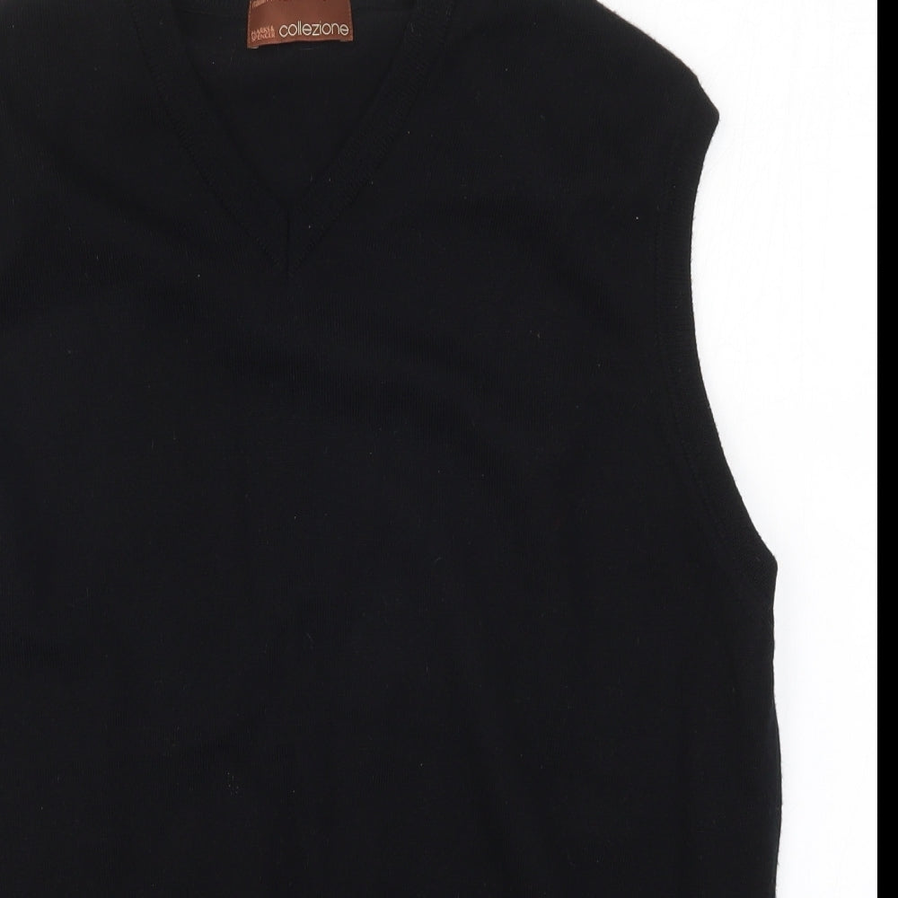 Marks and Spencer Mens Black  Knit Vest Jumper Size L