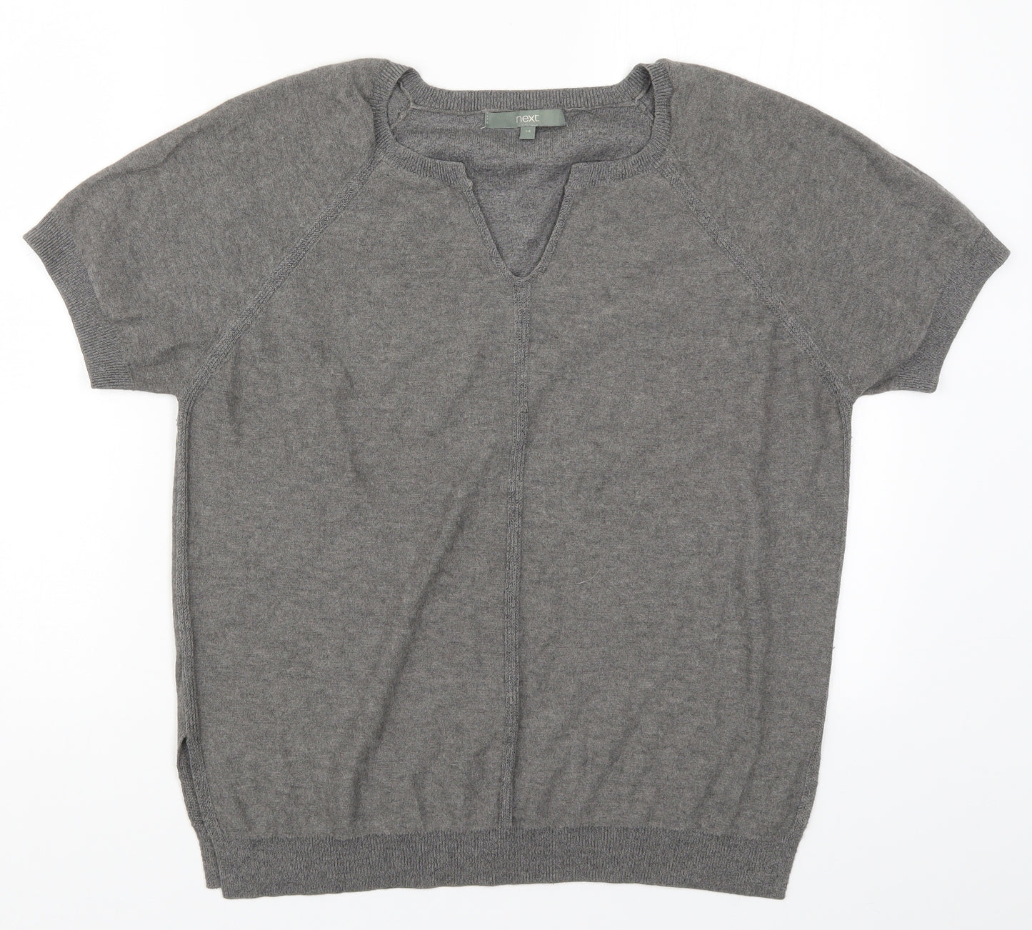 NEXT Womens Grey  Knit Basic T-Shirt Size 14