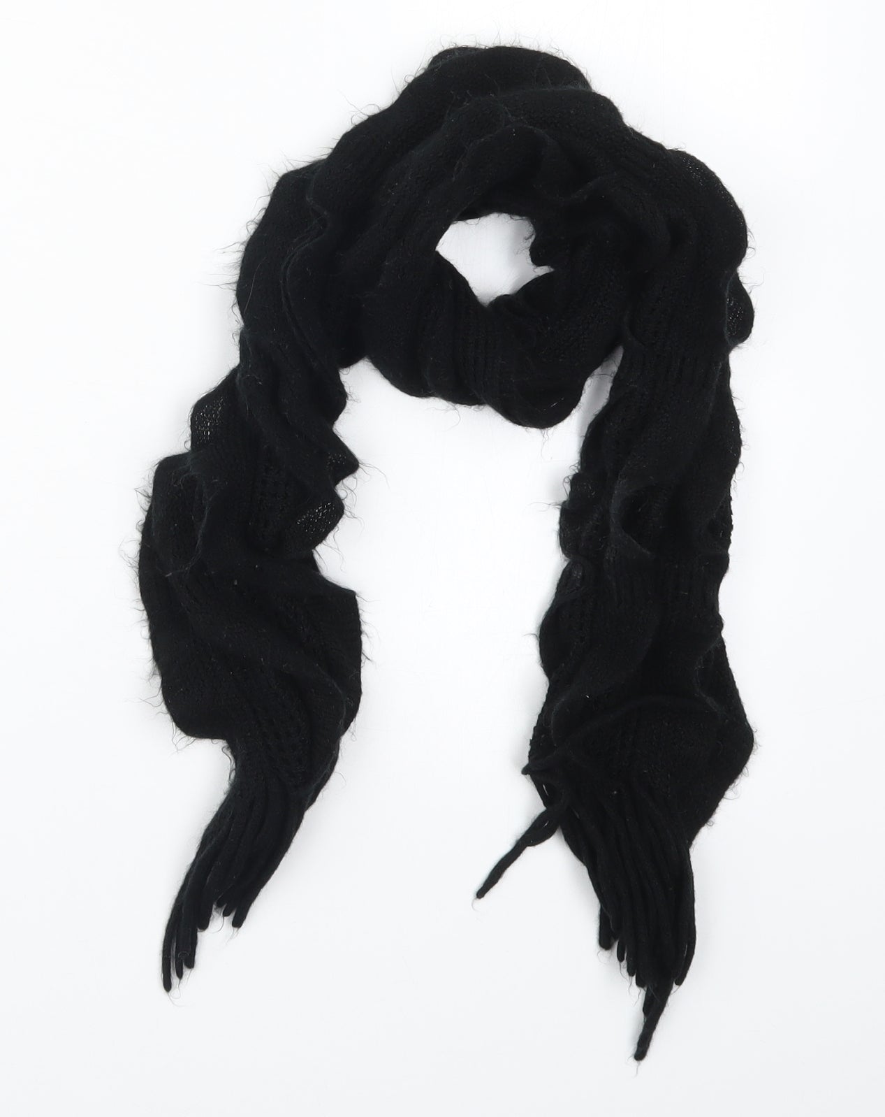 Preworn Womens Black    Scarf
