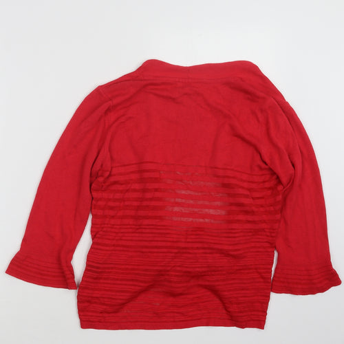 Per Una Womens Red  Knit Cardigan Jumper Size 14