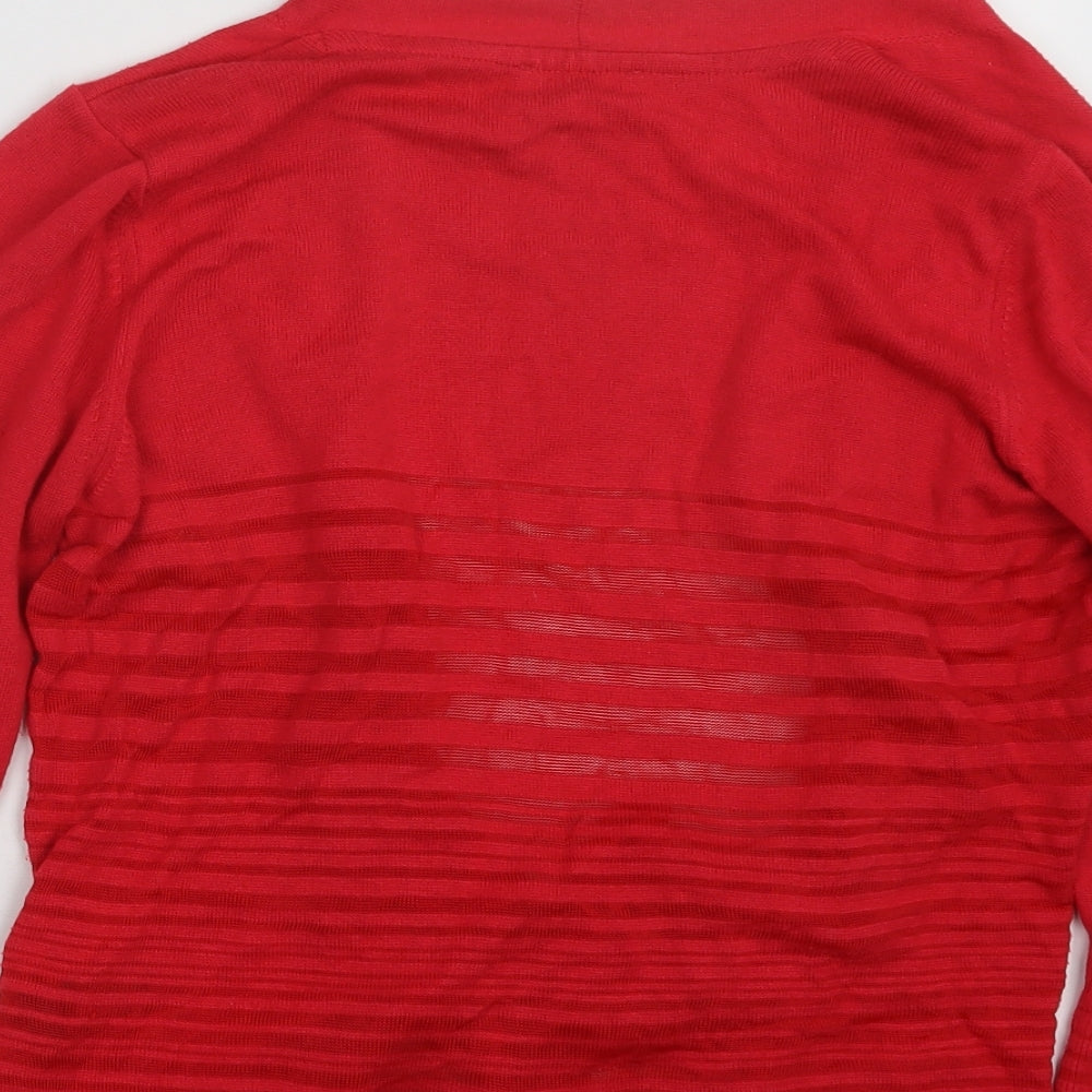 Per Una Womens Red  Knit Cardigan Jumper Size 14