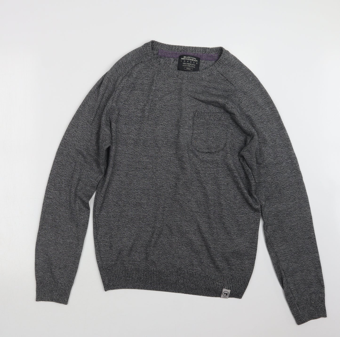 Burton Mens Grey  Knit Pullover Jumper Size S