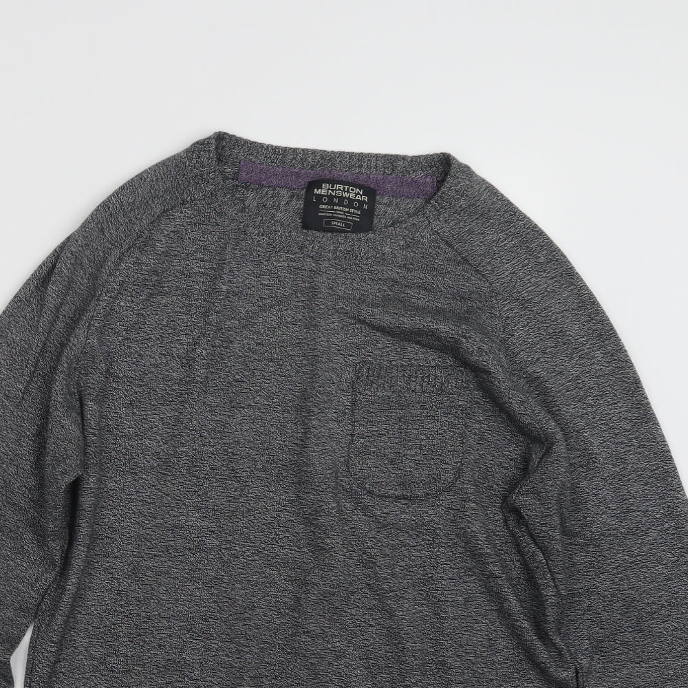 Burton Mens Grey  Knit Pullover Jumper Size S
