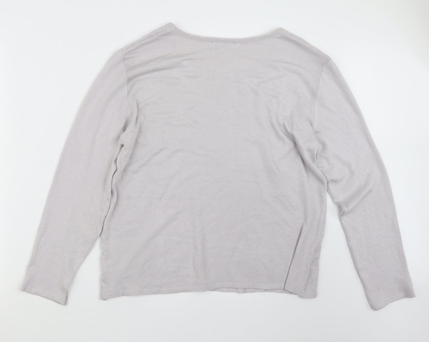 Afibel Womens Grey  Knit Pullover Jumper Size 16