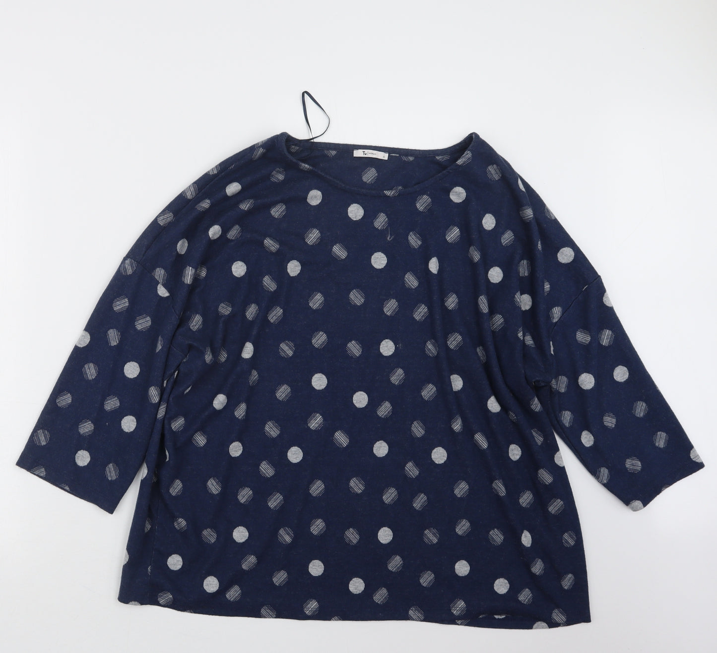 TU Womens Blue Polka Dot  Pullover Jumper Size 22
