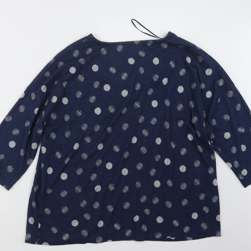 TU Womens Blue Polka Dot  Pullover Jumper Size 22