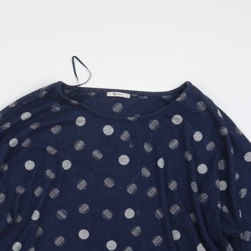 TU Womens Blue Polka Dot  Pullover Jumper Size 22