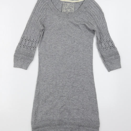 Fat Face Womens Grey  Knit Jumper Dress  Size 6