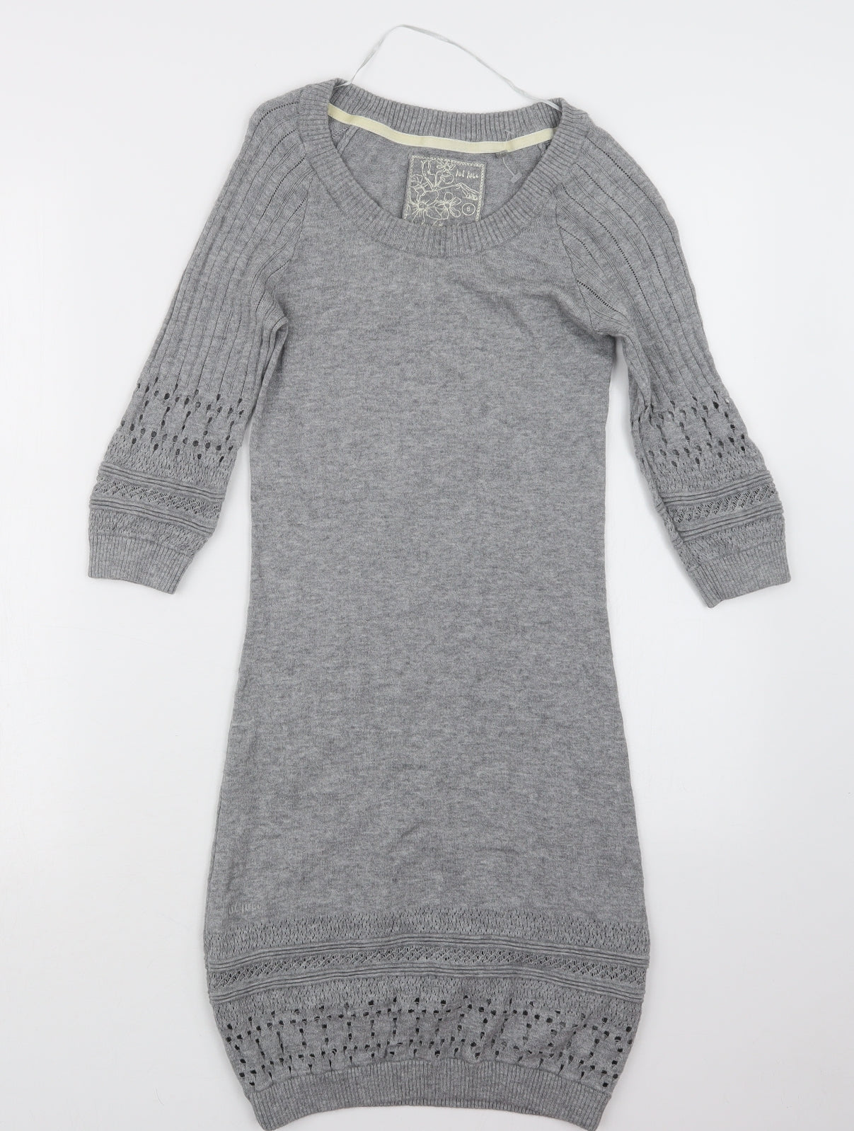 Fat Face Womens Grey  Knit Jumper Dress  Size 6