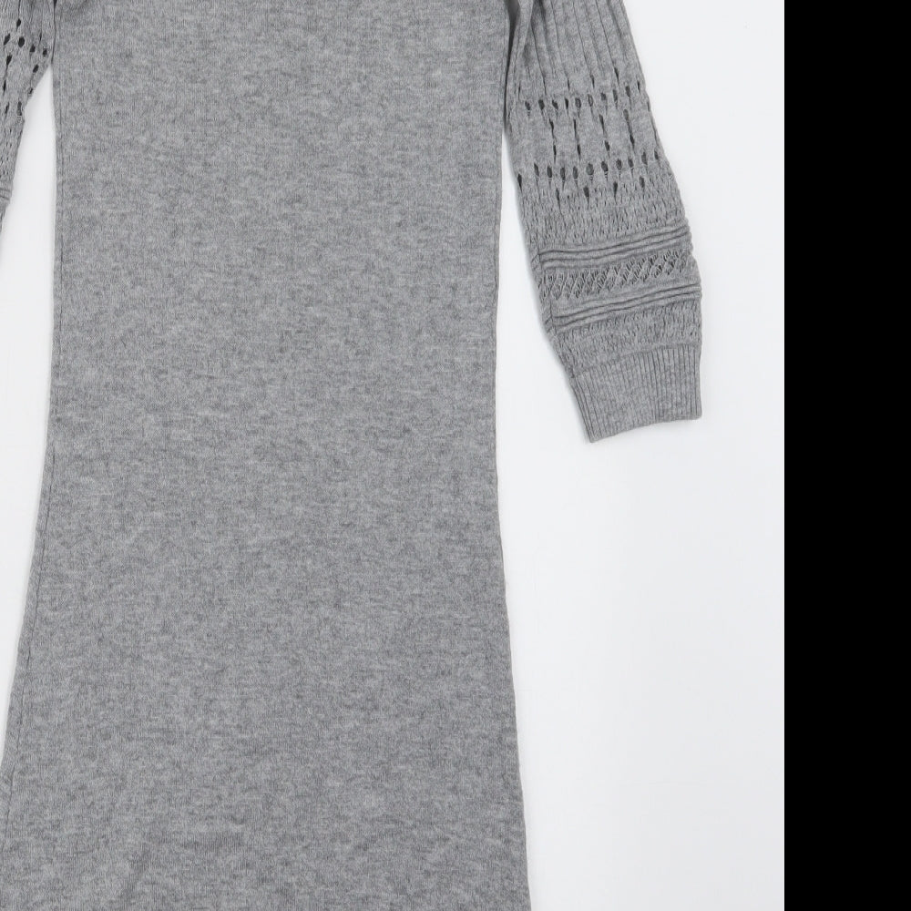 Fat Face Womens Grey  Knit Jumper Dress  Size 6