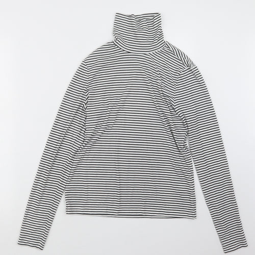 H&M Womens Black Striped  Basic T-Shirt Size M