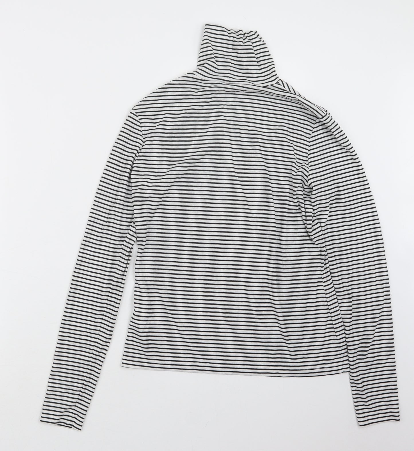 H&M Womens Black Striped  Basic T-Shirt Size M