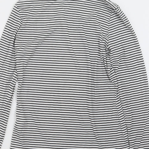 H&M Womens Black Striped  Basic T-Shirt Size M