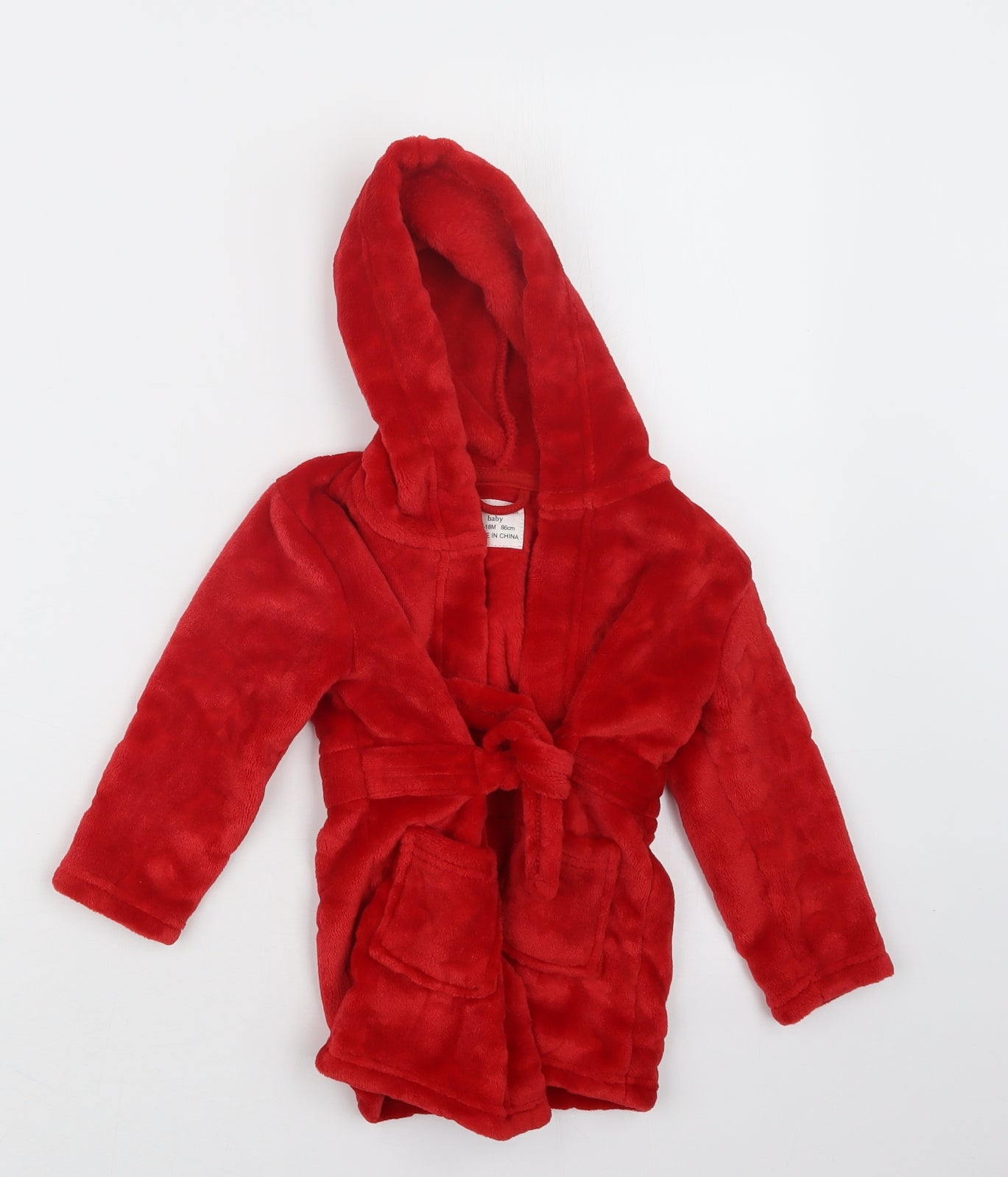 Primark Boys Red Geometric  Babydoll Robe Size 12-18 Months