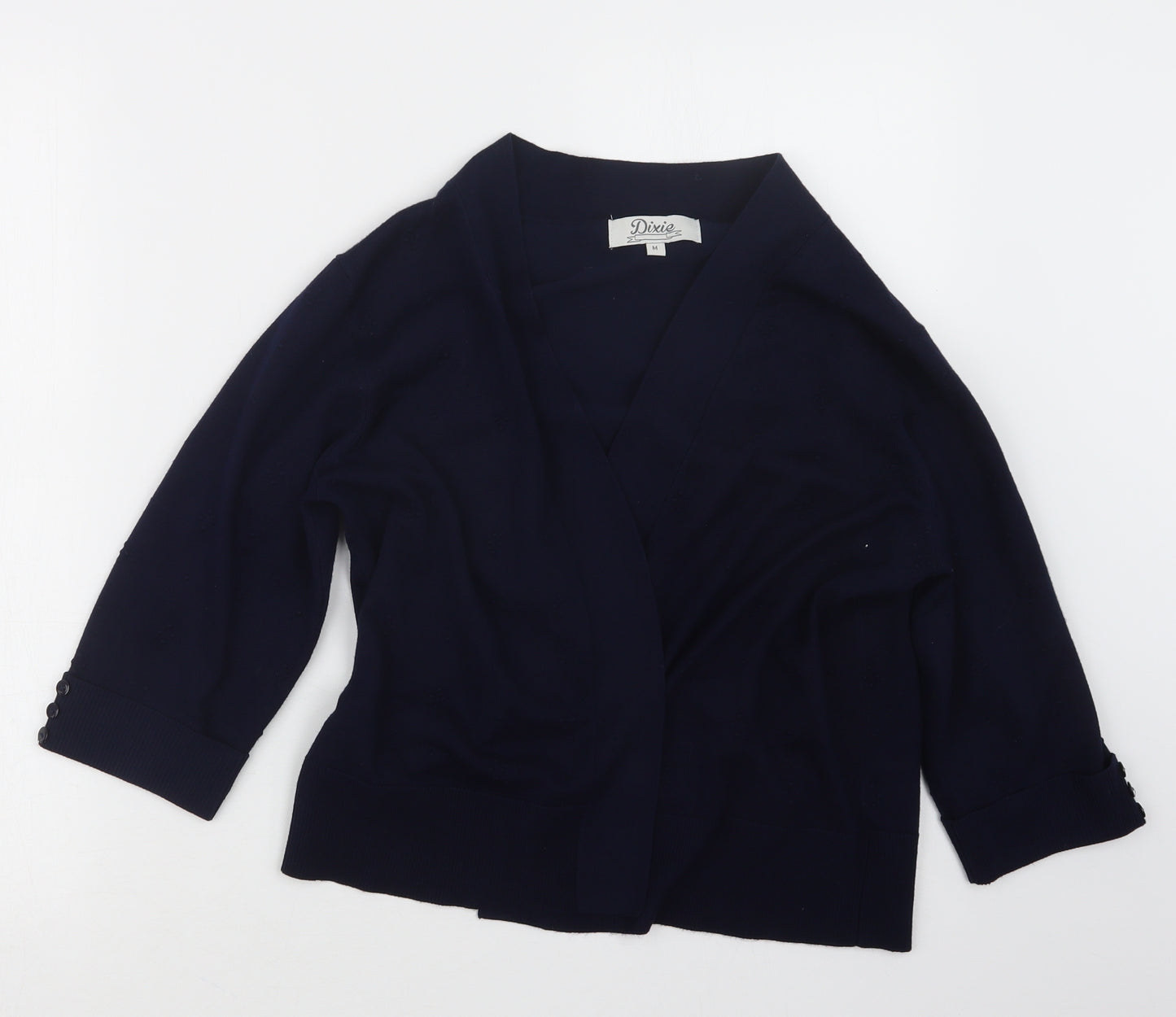 Dixie  Womens Blue  Knit Cardigan Jumper Size M