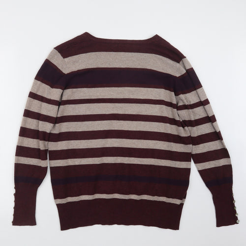 Papaya Womens Beige Striped Knit Pullover Jumper Size 20