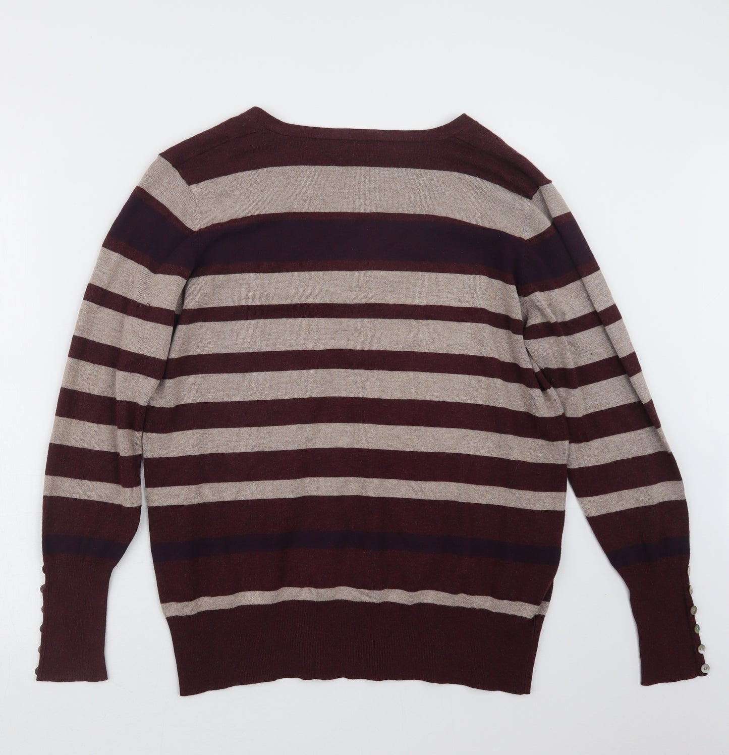 Papaya Womens Beige Striped Knit Pullover Jumper Size 20