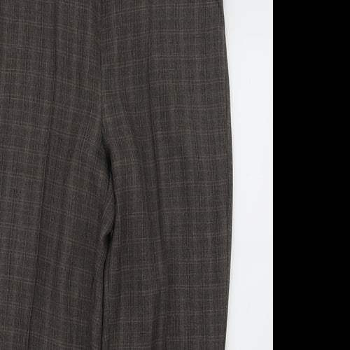BM Womens Brown Check  Trousers  Size 12 L26 in