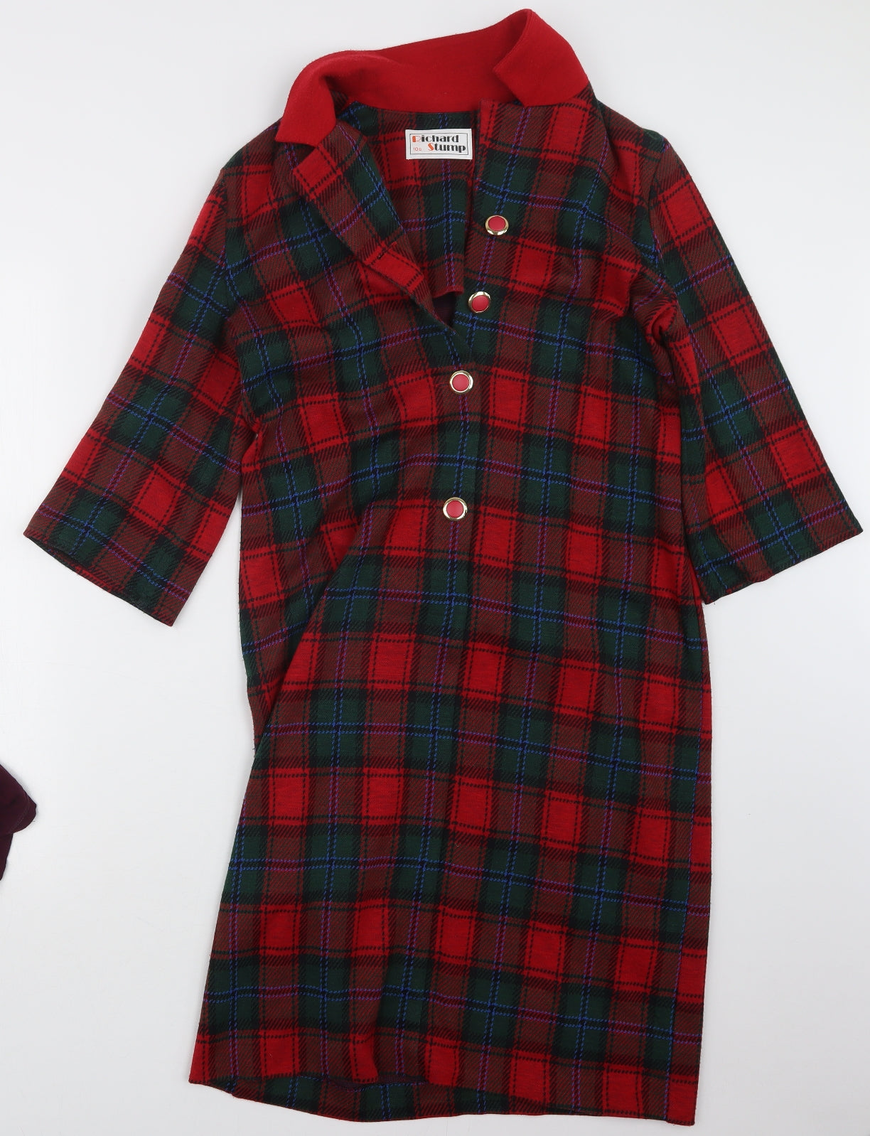Richard Stump Womens Red Check  Jumper Dress  Size 10