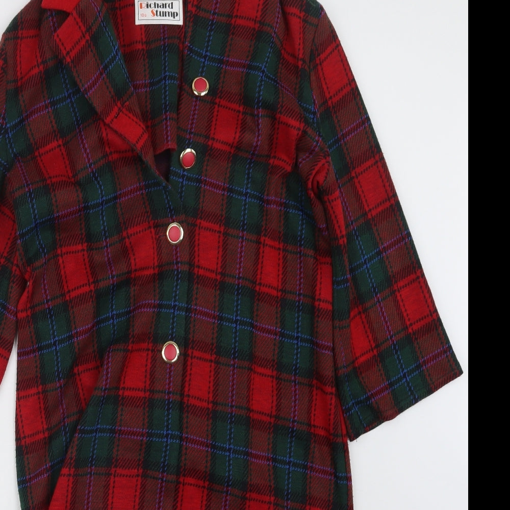 Richard Stump Womens Red Check  Jumper Dress  Size 10