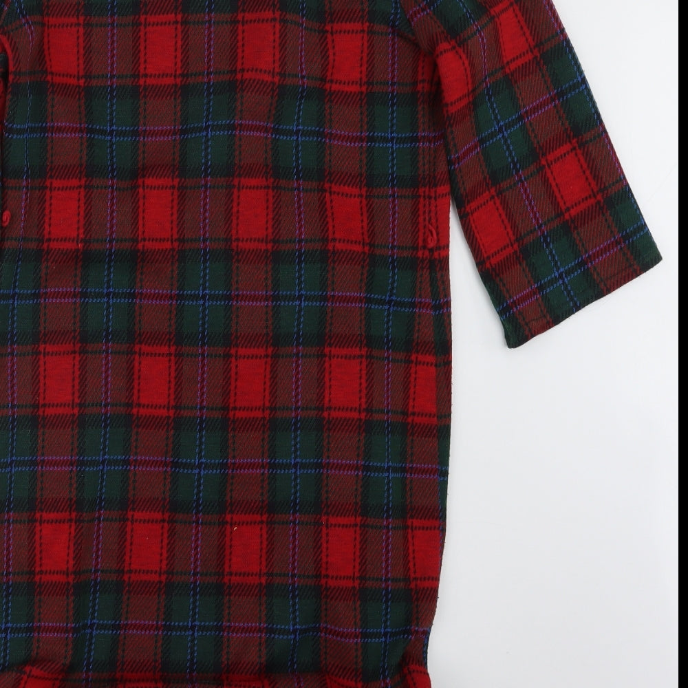 Richard Stump Womens Red Check  Jumper Dress  Size 10