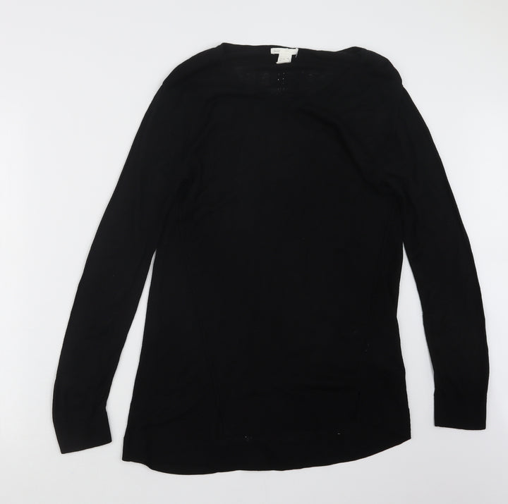 H&M Womens Black  Knit Pullover Jumper Size XS