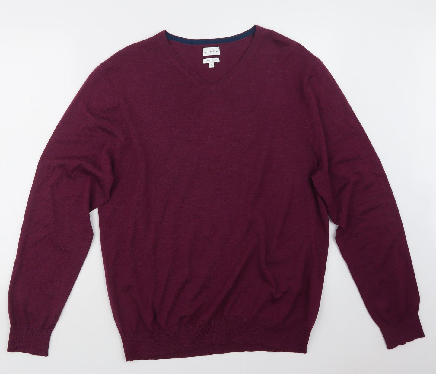 Linea Mens Purple  Knit Pullover Jumper Size XL