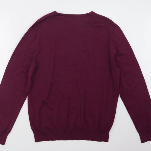 Linea Mens Purple  Knit Pullover Jumper Size XL