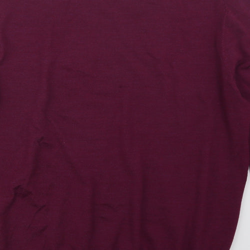 Linea Mens Purple  Knit Pullover Jumper Size XL