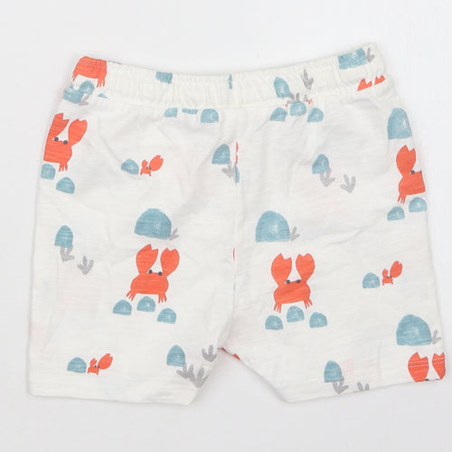 Marks and Spencer Boys White Geometric  Bermuda Shorts Size 2-3 Years