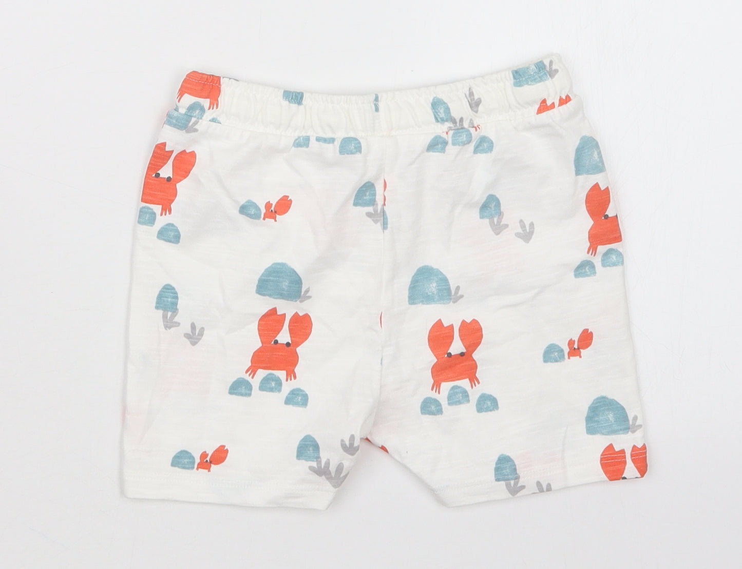 Marks and Spencer Boys White Geometric  Bermuda Shorts Size 2-3 Years