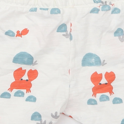 Marks and Spencer Boys White Geometric  Bermuda Shorts Size 2-3 Years