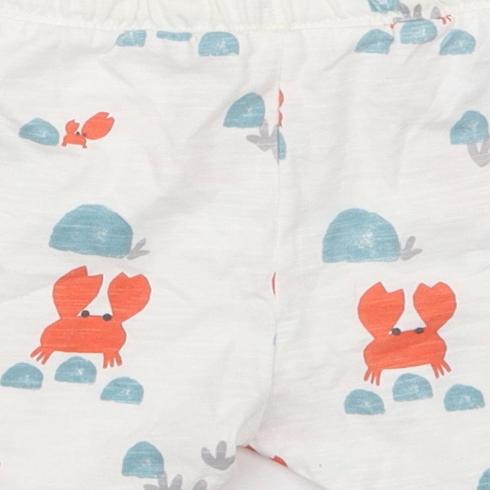 Marks and Spencer Boys White Geometric  Bermuda Shorts Size 2-3 Years
