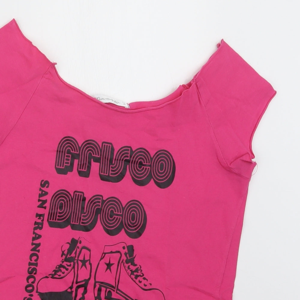 Miss Selfridge Womens Pink   Basic T-Shirt Size 10