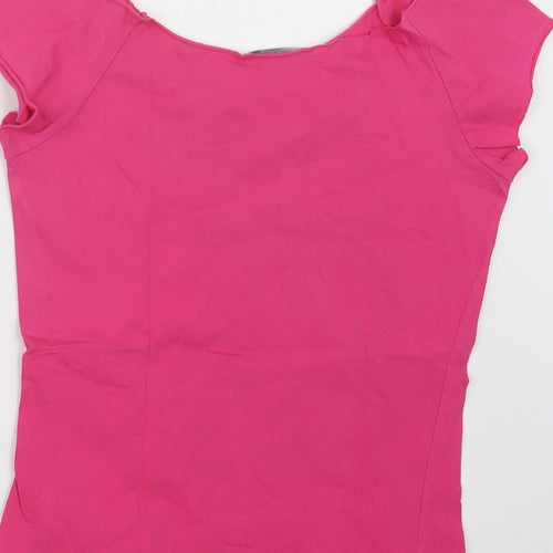 Miss Selfridge Womens Pink   Basic T-Shirt Size 10