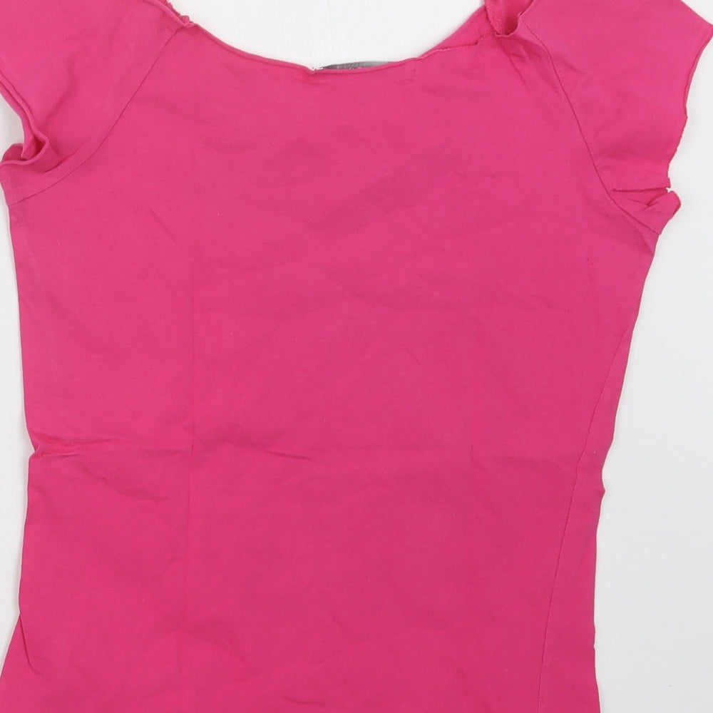 Miss Selfridge Womens Pink   Basic T-Shirt Size 10