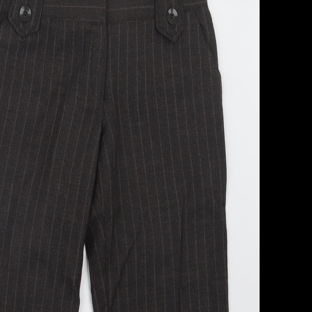 New Look Womens Brown Striped  Cropped Trousers Size 8 L22 in