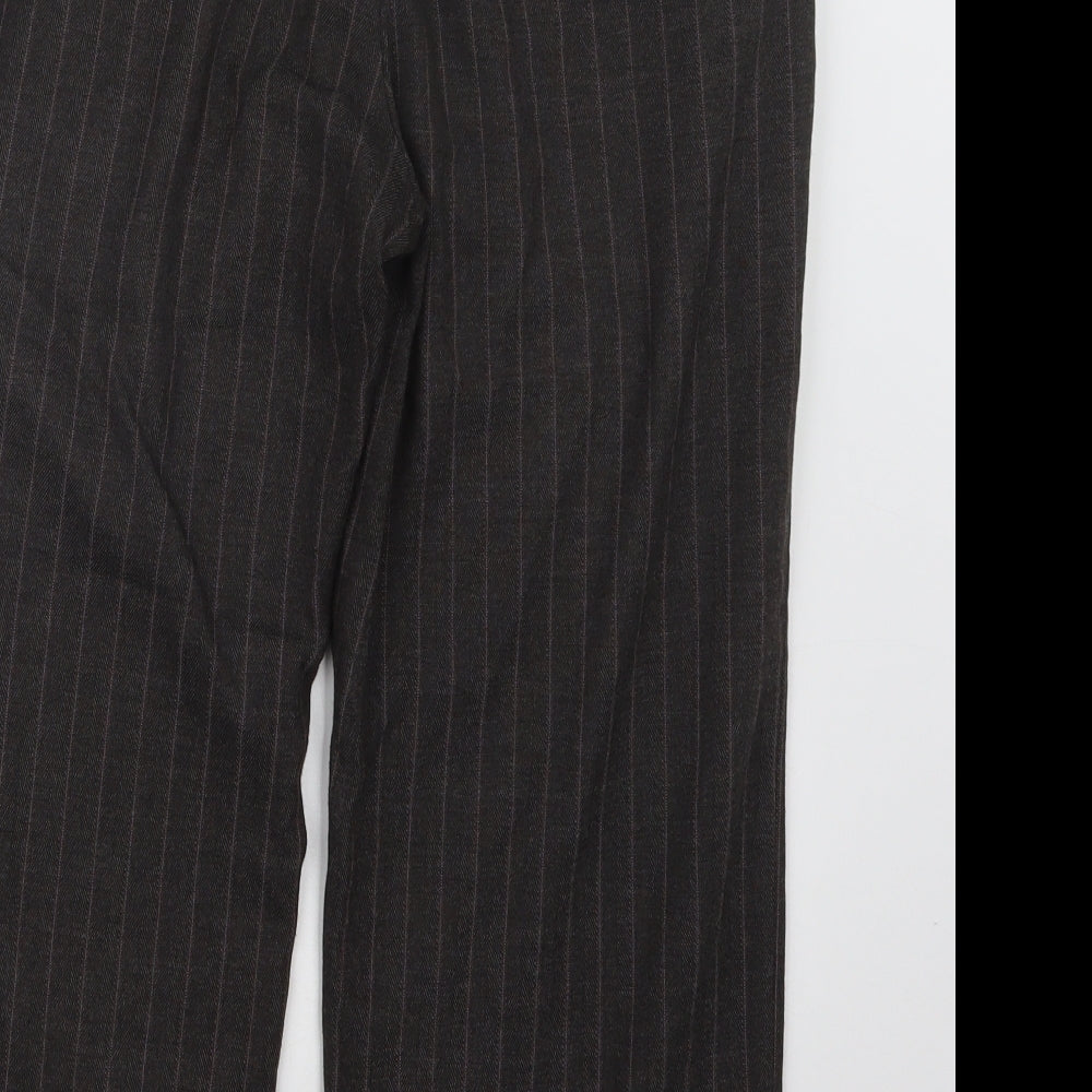 New Look Womens Brown Striped  Cropped Trousers Size 8 L22 in