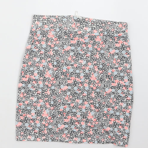 New Look Girls Black Floral  Trumpet Skirt Size 14-15 Years