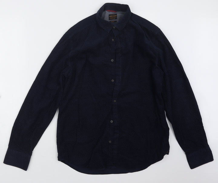 Garment Makers Mens Blue Button-Up Size M