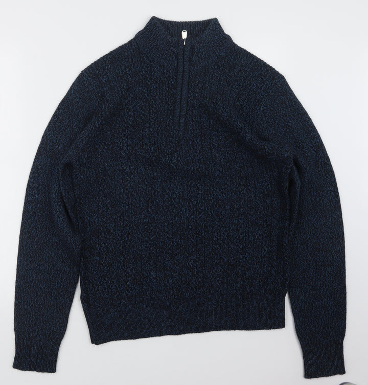 Studio Mens Blue  Knit Pullover Sweatshirt Size M