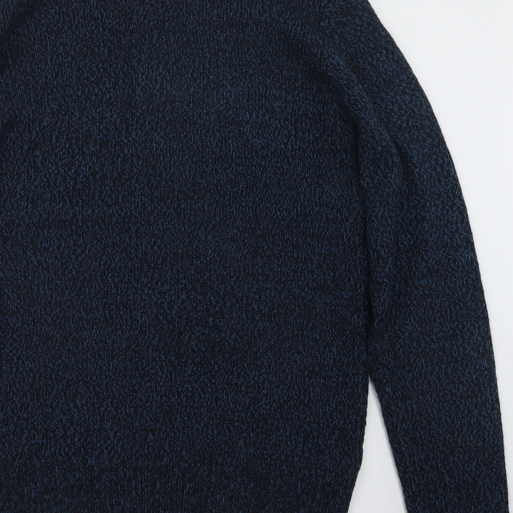 Studio Mens Blue  Knit Pullover Sweatshirt Size M