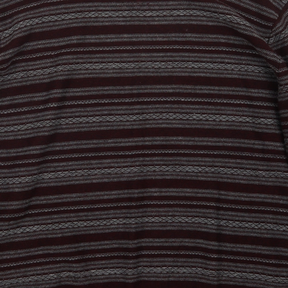George Mens Purple Striped Knit Pullover Jumper Size 2XL